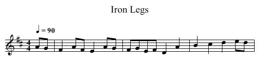 Iron Legs - staff notation