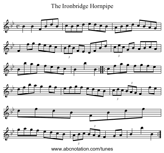 Ironbridge Hornpipe, The - staff notation