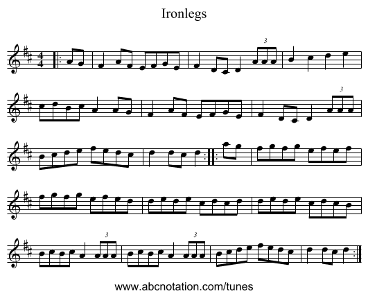 Ironlegs - staff notation