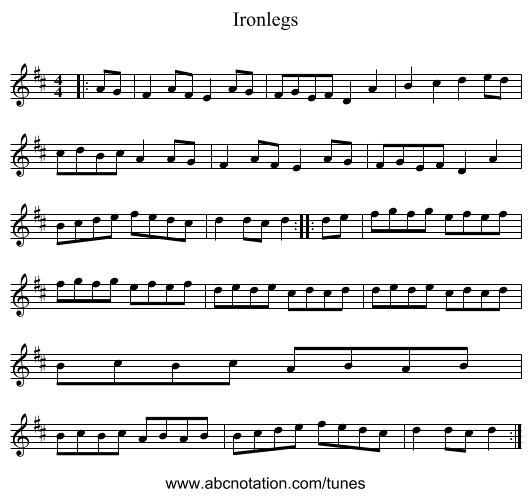 Ironlegs - staff notation