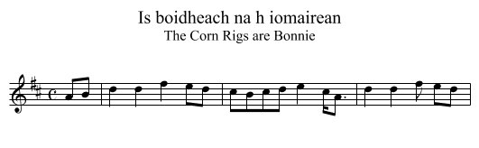 Is boidheach na h iomairean - staff notation