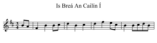 Is Breá An Cailín Í - staff notation