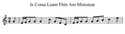 Is Coma Leam Fhìn Am Ministear - staff notation