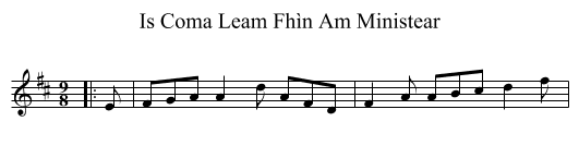 Is Coma Leam Fhìn Am Ministear - staff notation
