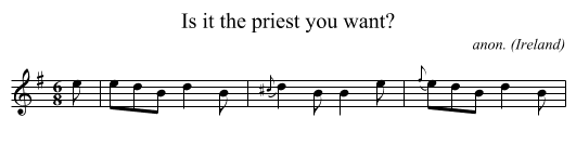Is it the priest you want? - staff notation