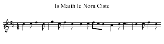 Is Maith le Nóra Císte - staff notation