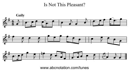 Is Not This Pleasant? - staff notation