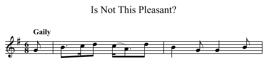Is Not This Pleasant? - staff notation