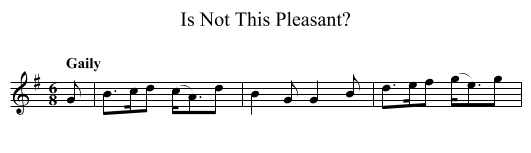 Is Not This Pleasant? - staff notation