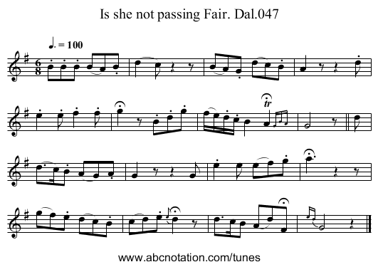 Is she not passing Fair. Dal.047 - staff notation