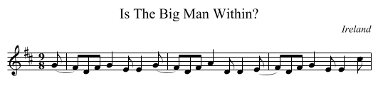 Is The Big Man Within? - staff notation