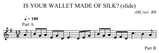IS YOUR WALLET MADE OF SILK? (slide) - staff notation
