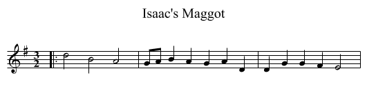 Isaac's Maggot - staff notation