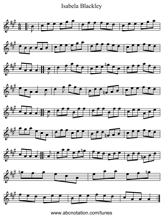 Isabela Blackley - staff notation