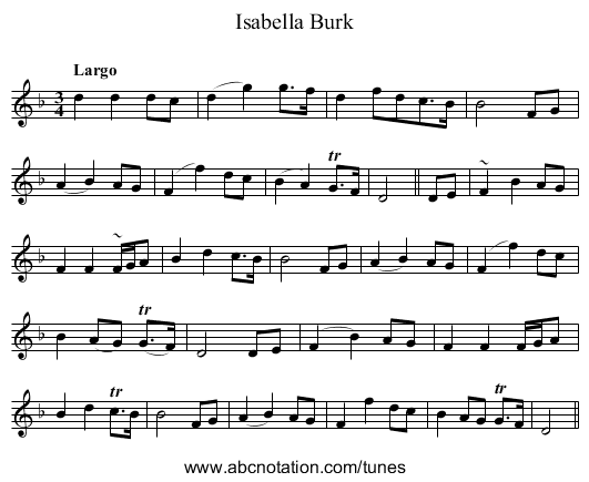 Isabella Burk - staff notation