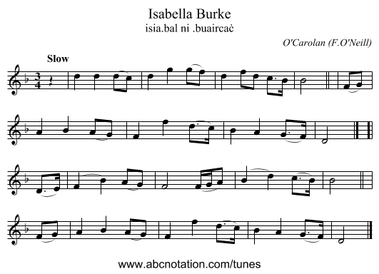 Isabella Burke - staff notation