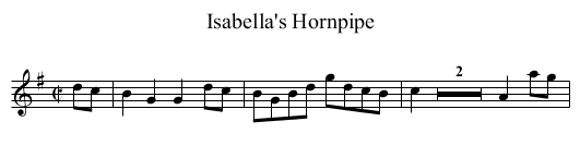 Isabella's Hornpipe - staff notation