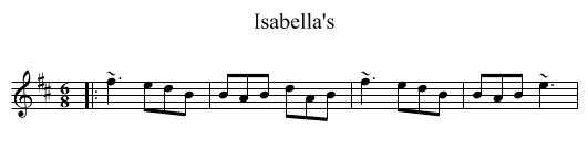 Isabella's - staff notation