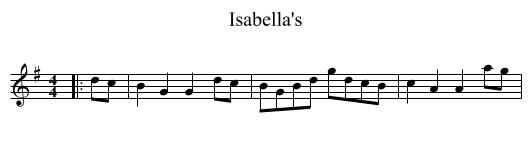 Isabella's - staff notation