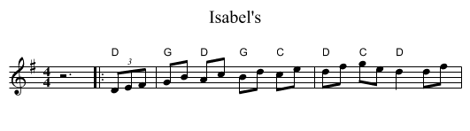 Isabel's - staff notation