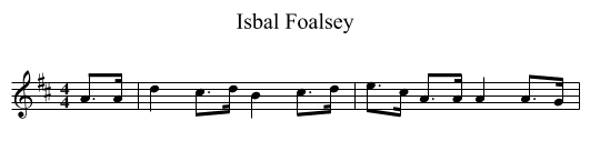 Isbal Foalsey - staff notation