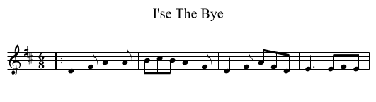 I'se The Bye - staff notation