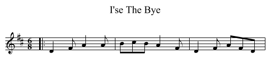 I'se The Bye - staff notation
