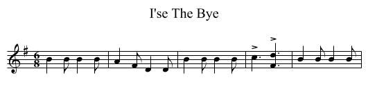 I'se The Bye - staff notation