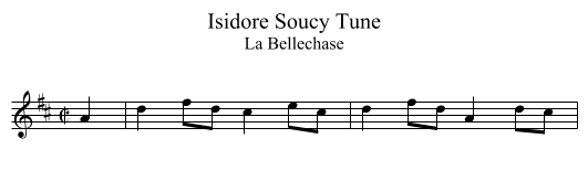 Isidore Soucy Tune - staff notation