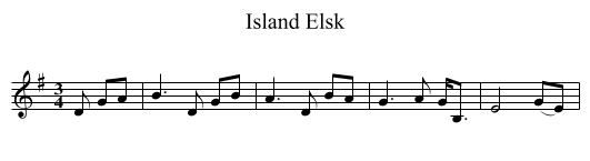 Island Elsk - staff notation