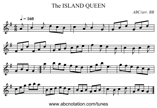 ISLAND QUEEN, The - staff notation