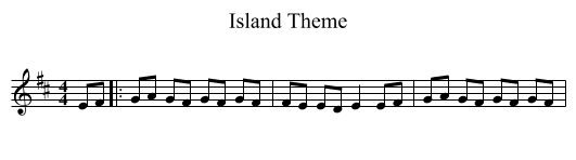 Island Theme - staff notation
