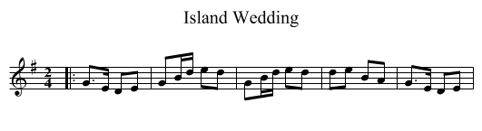 Island Wedding - staff notation
