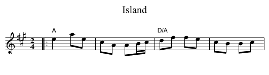 Island - staff notation