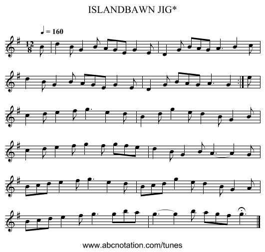 ISLANDBAWN JIG* - staff notation