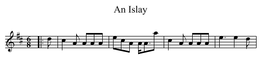Islay, An  - staff notation