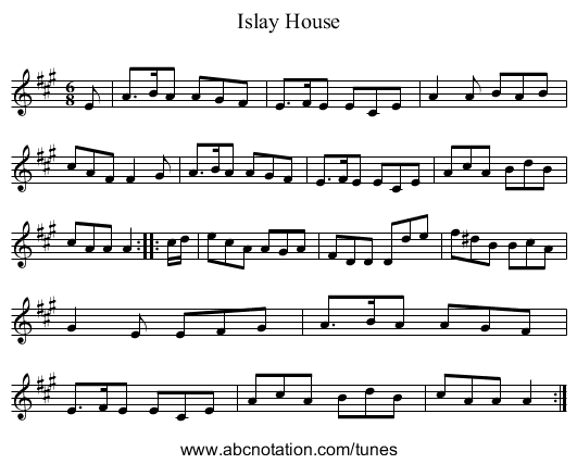 Islay House - staff notation