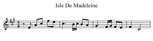 Isle De Madeleine - staff notation