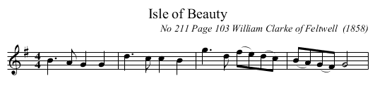 Isle of Beauty - staff notation