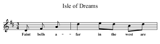 Isle of Dreams - staff notation