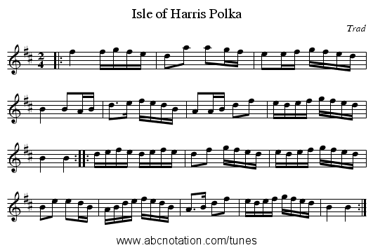 Isle of Harris Polka - staff notation