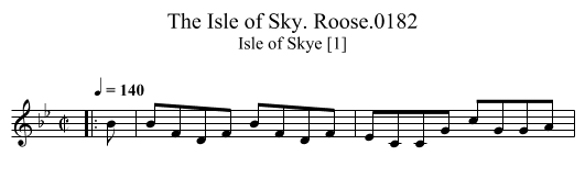 Isle of Sky. Roose.0182, The - staff notation