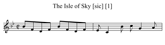 Isle of Sky [sic] [1], The - staff notation