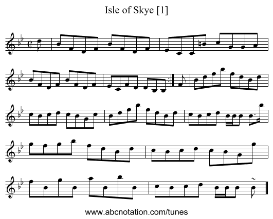 Isle of Skye [1] - staff notation