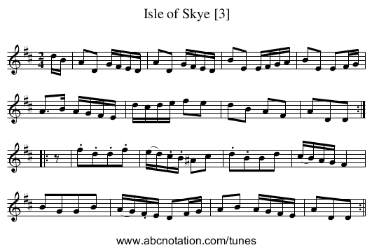 Isle of Skye [3] - staff notation