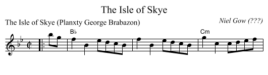 Isle of Skye, The  - staff notation