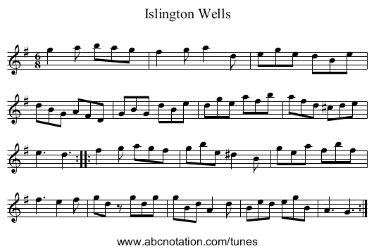 Islington Wells - staff notation