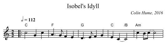 Isobel's Idyll - staff notation