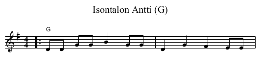 Isontalon Antti (G) - staff notation