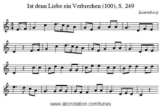 Ist denn Liebe ein Verbrechen (100), S. 249 - staff notation